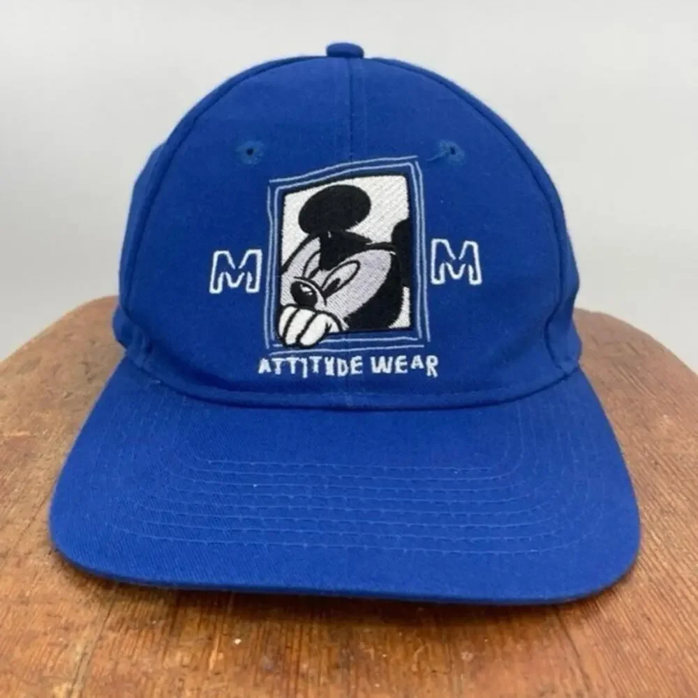 Disney Mickey Mouse Baseball Caps Attitude Edgy Mohawk Punk Blue Black Youth Fit